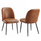VASAGLE Synthetic Leather Dining Chair with Storage Pocket – Caramel Brown