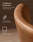 VASAGLE Synthetic Leather Dining Chair with Storage Pocket – Caramel Brown