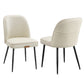 VASAGLE Synthetic Leather Dining Chair with Storage Pocket – Cream White