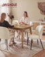 VASAGLE Synthetic Leather Dining Chair with Storage Pocket – Cream White