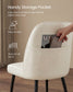 VASAGLE Synthetic Leather Dining Chair with Storage Pocket – Cream White