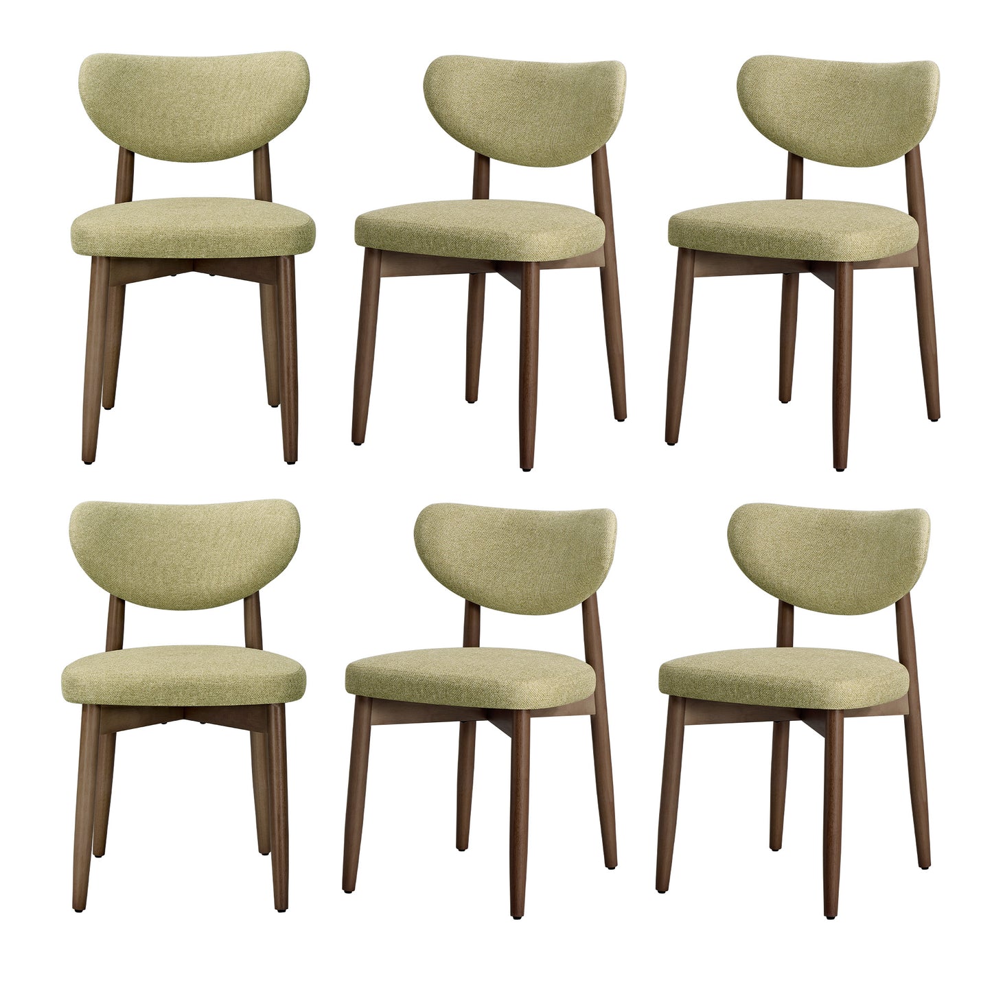 VASAGLE Wooden Dining Chairs Set of 6, Sage Green