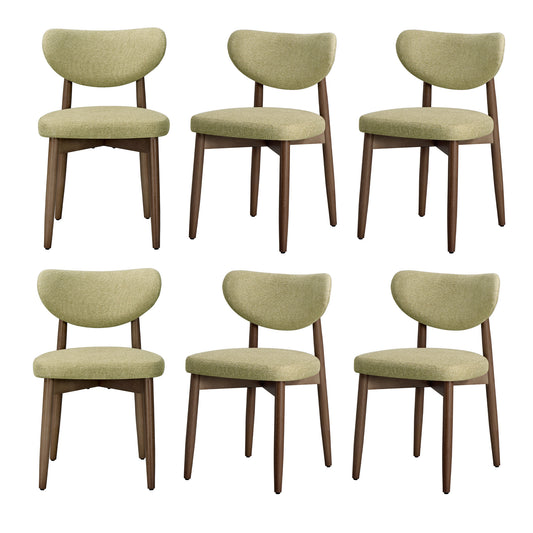 VASAGLE Wooden Dining Chairs Set of 6, Sage Green