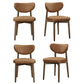 VASAGLE Wooden Dining Chairs Set of 4, Caramel Brown