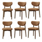 VASAGLE Wooden Dining Chairs Set of 6, Caramel Brown