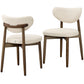 VASAGLE Wooden Dining Chairs Set of 2, Cappuccino Beige