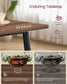 VASAGLE 55.1" Dining Table for 4-6 People, Modern Kitchen Table – Natural Walnut, Ink Black