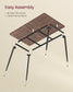 VASAGLE 55.1" Dining Table for 4-6 People, Modern Kitchen Table – Natural Walnut, Ink Black