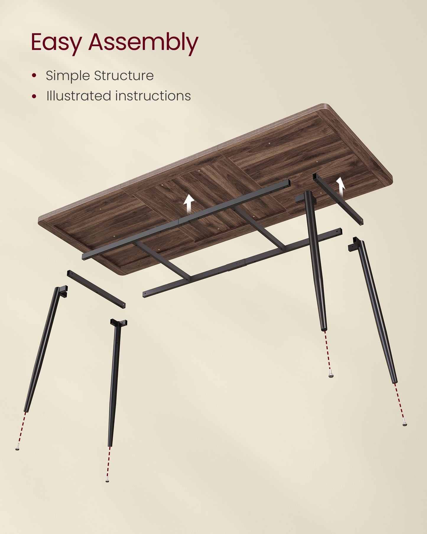 VASAGLE 70.9" Dining Table for 6-8 People – Chestnut Walnut