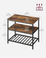 39.4 Inches Kitchen Shelf with Large Worktop Brown