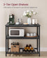 39.4 Inches Kitchen Shelf with Large Worktop Ebonised Oak
