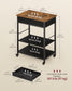 VASAGLE Rustic Brown and Black Kitchen Island Cart with Drawer and Hooks – Rustic Brown and Ink Black