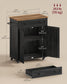 VASAGLE Wooden Mobile Kitchen Island Cart with Storage – Charcoal Gray, Honey Brown