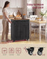 VASAGLE Wooden Mobile Kitchen Island Cart with Storage – Charcoal Gray, Honey Brown