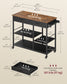 VASAGLE Kitchen Rolling Island – Rustic Brown and Ink Black