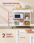 VASAGLE Kitchen Rolling Island, Mobile Kitchen Cart with Storage On Wheels – Oak Beige, Matte White – 17.7"D x 38.8"W x 35.4"H