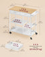 VASAGLE Kitchen Rolling Island, Mobile Kitchen Cart with Storage On Wheels – Oak Beige, Matte White – 17.7"D x 38.8"W x 35.4"H