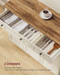 VASAGLE Mobile Kitchen Island – Cloud White, Warm Earth Brown