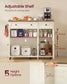 VASAGLE Mobile Kitchen Island – Cloud White, Warm Earth Brown