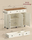 VASAGLE Mobile Kitchen Island – Cloud White, Warm Earth Brown