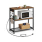 VASAGLE Metal Kitchen Island with Power Outlet and Hooks – Rustic Brown, Black
