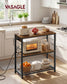 VASAGLE Metal Kitchen Island with Power Outlet and Hooks – Rustic Brown, Black