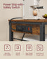 VASAGLE Metal Kitchen Island with Power Outlet and Hooks – Rustic Brown, Black