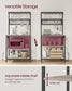 VASAGLE Bakers Rack with Charging Station – Heather Greige, Ink Black