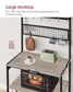 VASAGLE Bakers Rack with Charging Station – Heather Greige, Ink Black