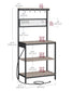 VASAGLE Bakers Rack with Charging Station – Heather Greige, Ink Black