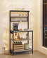 VASAGLE Bakers Rack with Charging Station – Heather Greige, Ink Black