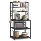 VASAGLE 6-Tier Kitchen Baker’S Rack, Microwave Stand, 6 Hooks, 15.8"X23.6"X65.8" – Charcoal Gray, Matte Black