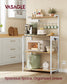 VASAGLE Barnet Kitchen Bakers Rack with Power Outlet – Golden Oak, Cloud White – 15.7"D x 31.5"W x 55.1"H