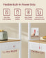 VASAGLE Barnet Kitchen Bakers Rack with Power Outlet – Golden Oak, Cloud White – 15.7"D x 31.5"W x 55.1"H