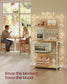 VASAGLE Barnet Kitchen Bakers Rack with Power Outlet – Golden Oak, Cloud White – 15.7"D x 31.5"W x 55.1"H