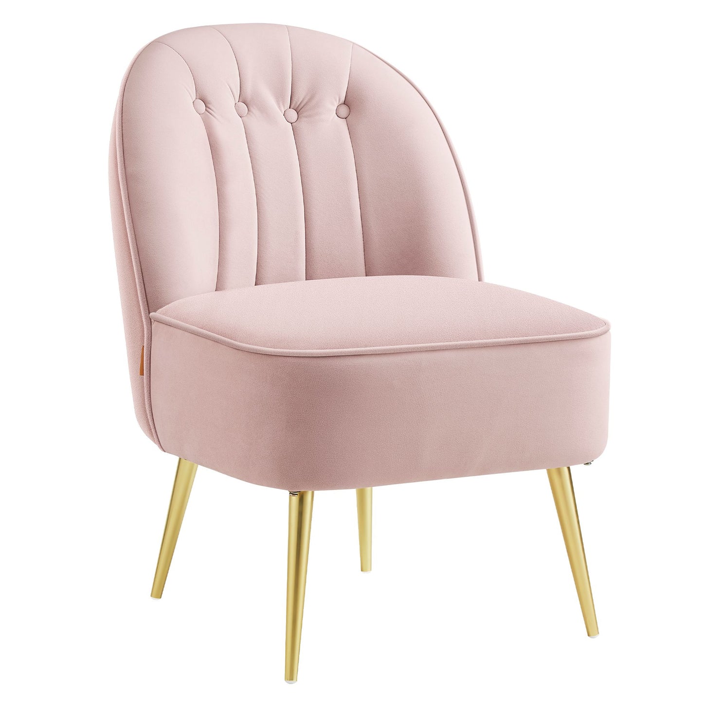 VASAGLE Accent Chair, Velvet Vanity Chair with Metal Legs, Shell-Shaped Back, Wide Seat | ULAC017R01