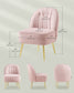 VASAGLE Accent Chair, Velvet Vanity Chair with Metal Legs, Shell-Shaped Back, Wide Seat | ULAC017R01