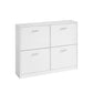 VASAGLE Shoe Cabinet with 4 Flip Doors – Snow White