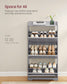 VASAGLE Shoe Cabinet, 3 Flip Drawers, 9.4 X 23.6 X 47.7 Inches, Dove Gray