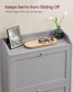 VASAGLE Shoe Cabinet, 3 Flip Drawers, 9.4 X 23.6 X 47.7 Inches, Dove Gray