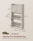 VASAGLE Shoe Cabinet with 3 Flip Drawers, Shoe Organizer – Oatmeal Beige