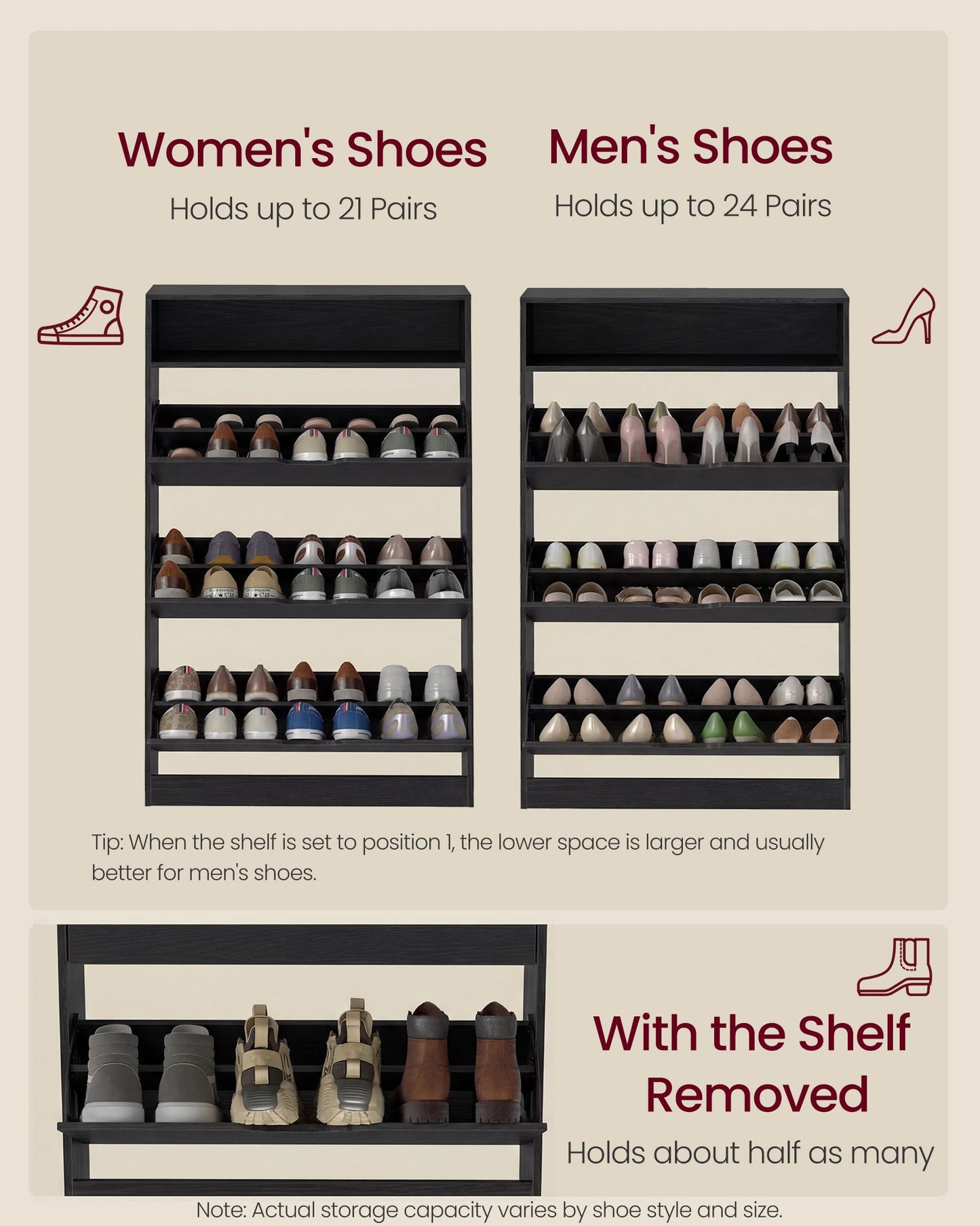 VASAGLE Custos Shoe Cabinet | ULBC043BC01