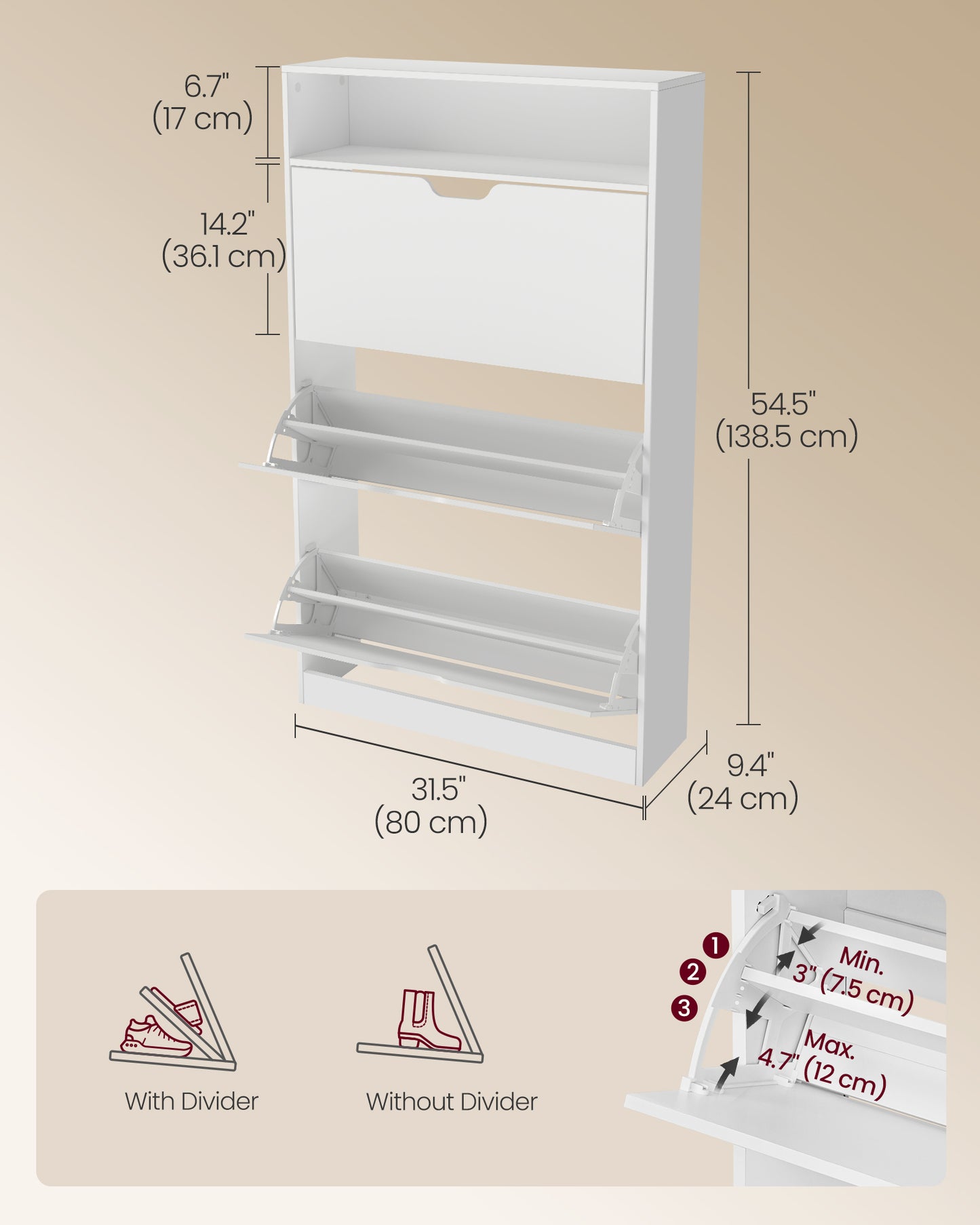 VASAGLE Custos Shoe Cabinet | ULBC043WB01