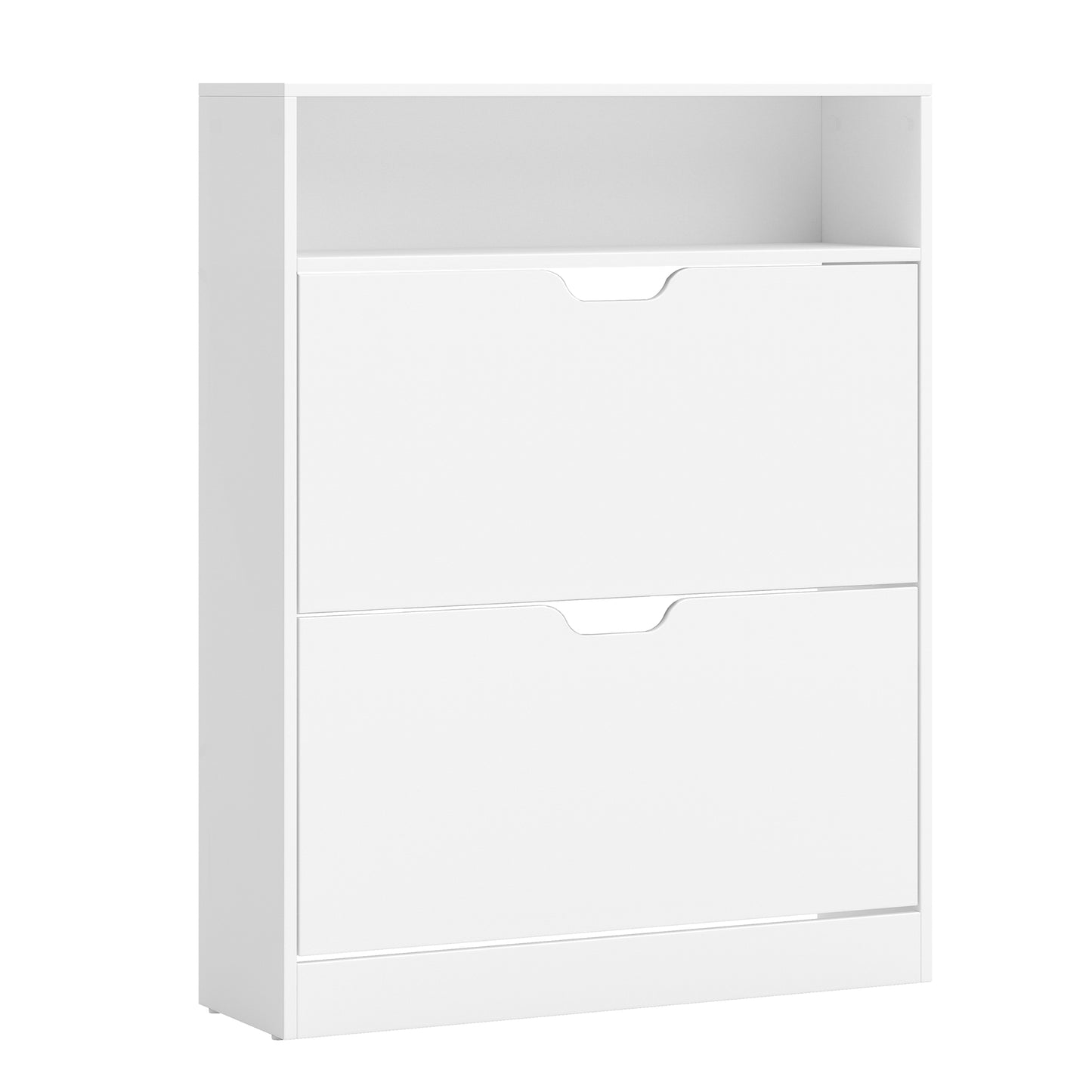 VASAGLE Cloud White Shoe Cabinet with Two Flip Drawers and Dividers