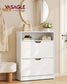 VASAGLE Cloud White Shoe Cabinet with Two Flip Drawers and Dividers