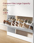 VASAGLE Cloud White Shoe Cabinet with Two Flip Drawers and Dividers