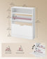 VASAGLE Cloud White Shoe Cabinet with Two Flip Drawers and Dividers