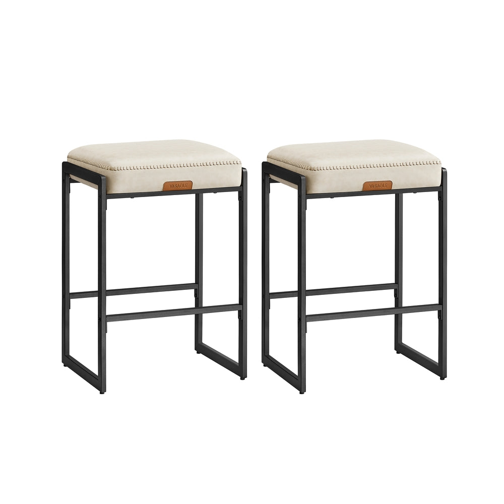 VASAGLE Ekho Counter Height Bar Stools – Cream White