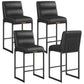 VASAGLE Ekho Bar Stools Set of 4, Counter Height Stools with Backs, Ink Black