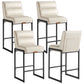 VASAGLE Ekho Bar Stools Set of 4, Counter Height Stools with Backs, Cream White